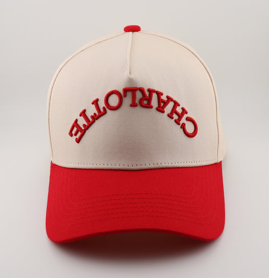 Charlotte Snapback - Off White + Red
