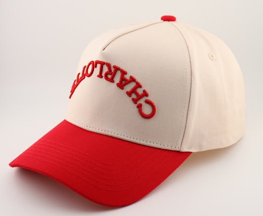 Charlotte Snapback - Off White + Red
