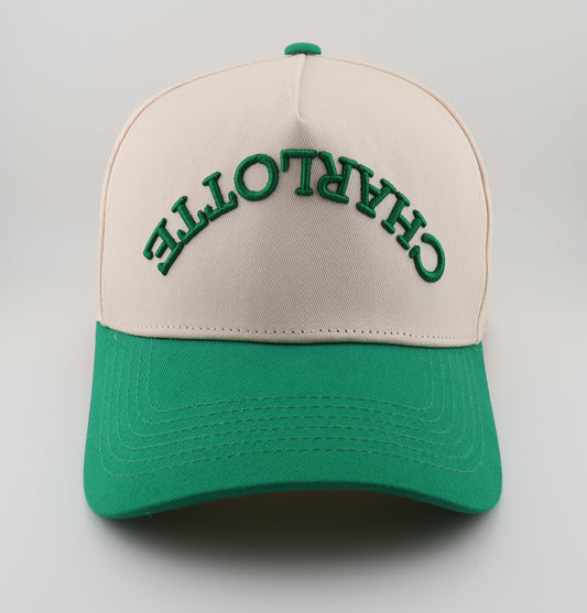 Charlotte Snapback - Off White + Green