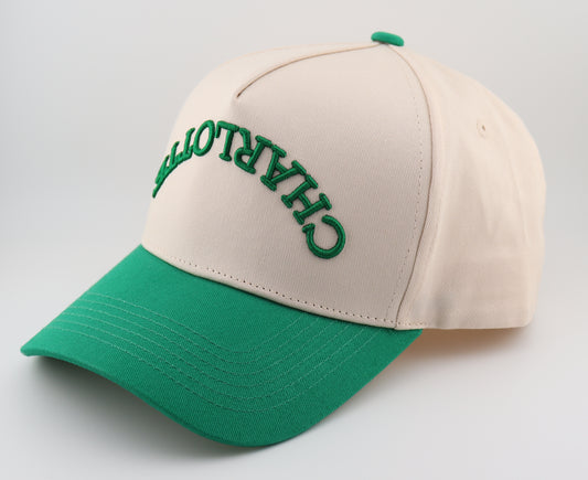 Charlotte Snapback - Off White + Green