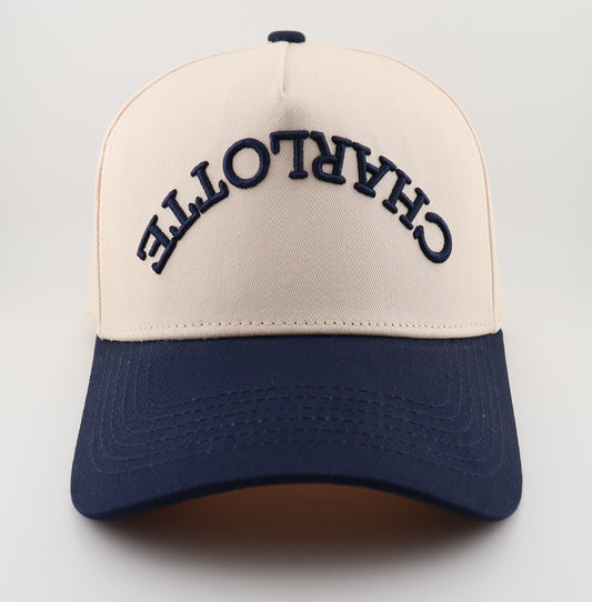 Charlotte Snapback - Off White + Navy